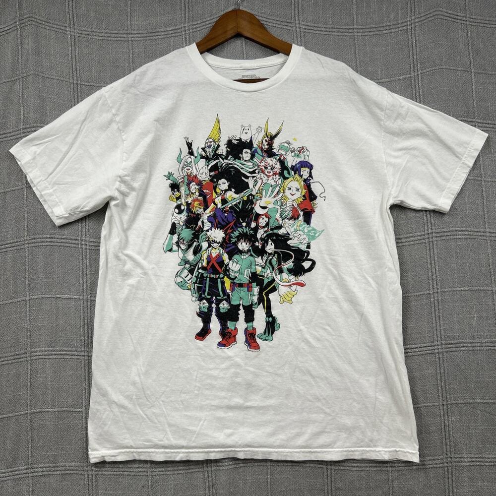 My Hero Academia Funimation White Graphic T-Shirt Men's Size 2XL s21 100% Cotton
